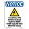 Signmission OSHA Sign, Face Shield And Rubber With Symbol, 14in X 10in Rigid Plastic, 10" W, 14" H, Portrait OS-NS-P-1014-V-12383 - alternate 1